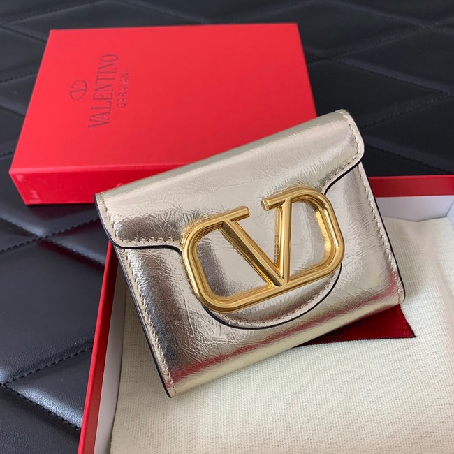 VALENTINO Calfskin Wallet 4138 silver