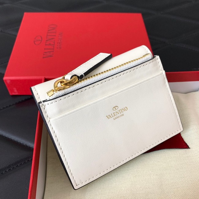 VALENTINO Calfskin Wallet 4138 white