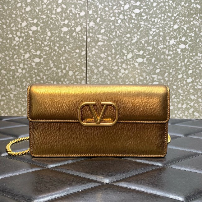 VALENTINO Garavani Rockstud Calfskin Chain bag 0S93VL Brass