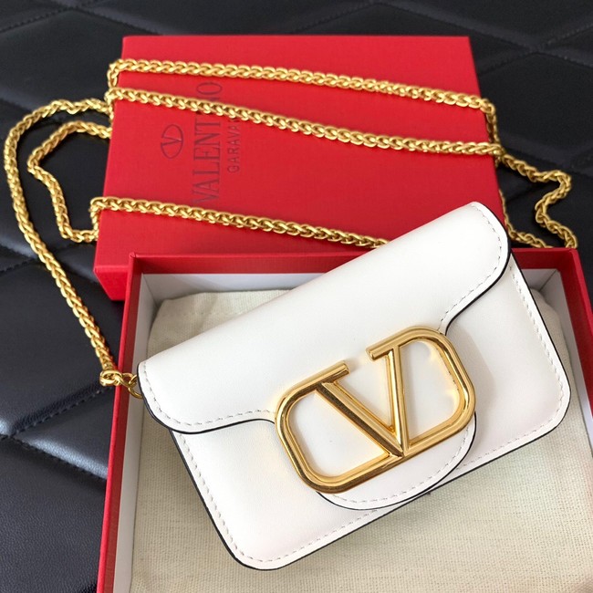 VALENTINO LOCO calf leather chain nano XLI16 white