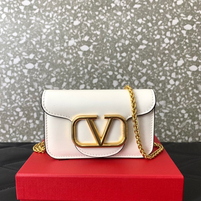 VALENTINO LOCO calf leather chain nano XLI16 white