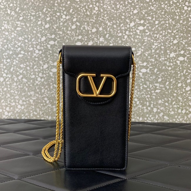 VALENTINO LOCO calf leather chain phone case WP0Z11 black