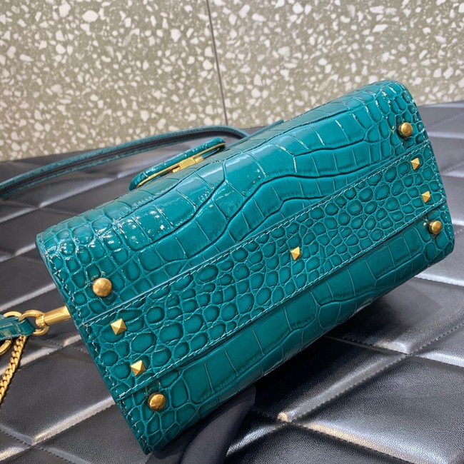 VALENTINO VSLING small Crocodile pattern Shoulder bag WB0F53 blue