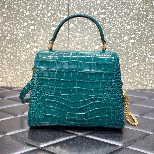 VALENTINO VSLING small Crocodile pattern Shoulder bag WB0F53 blue