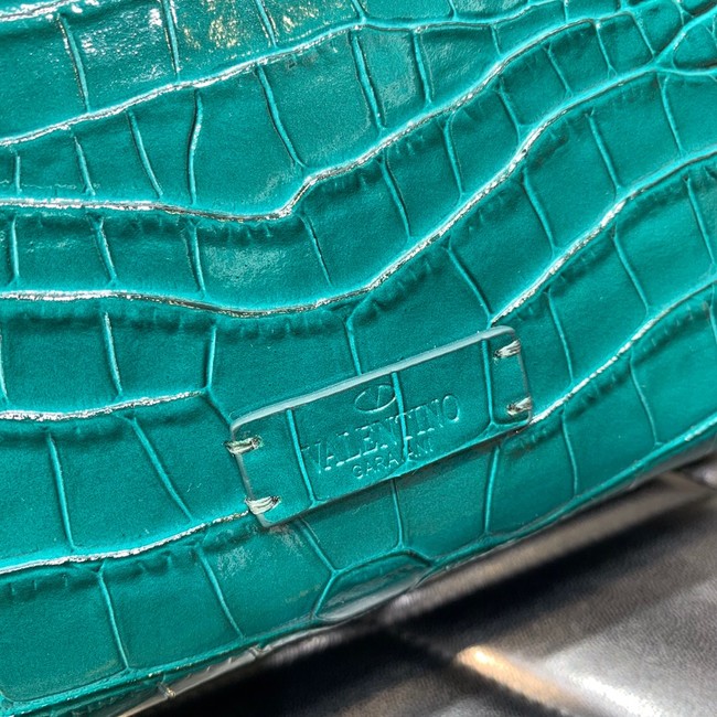 VALENTINO VSLING small Crocodile pattern Shoulder bag WB0F53 blue