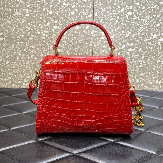 VALENTINO VSLING small Crocodile pattern Shoulder bag WB0F53 red