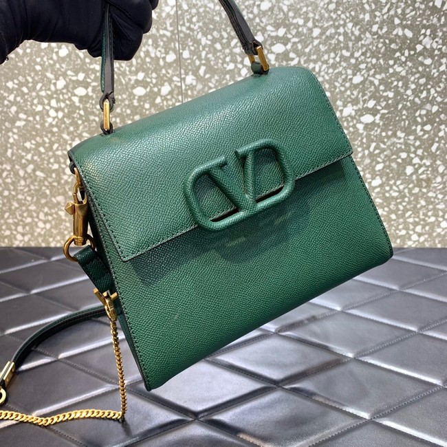 VALENTINO VSLING small Grain calf leather Shoulder bag WB0F53 blackish green