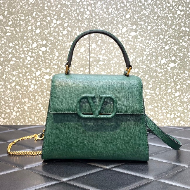 VALENTINO VSLING small Grain calf leather Shoulder bag WB0F53 blackish green