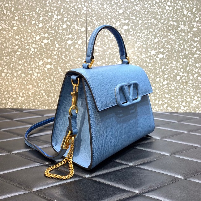 VALENTINO VSLING small Grain calf leather Shoulder bag WB0F53 blue