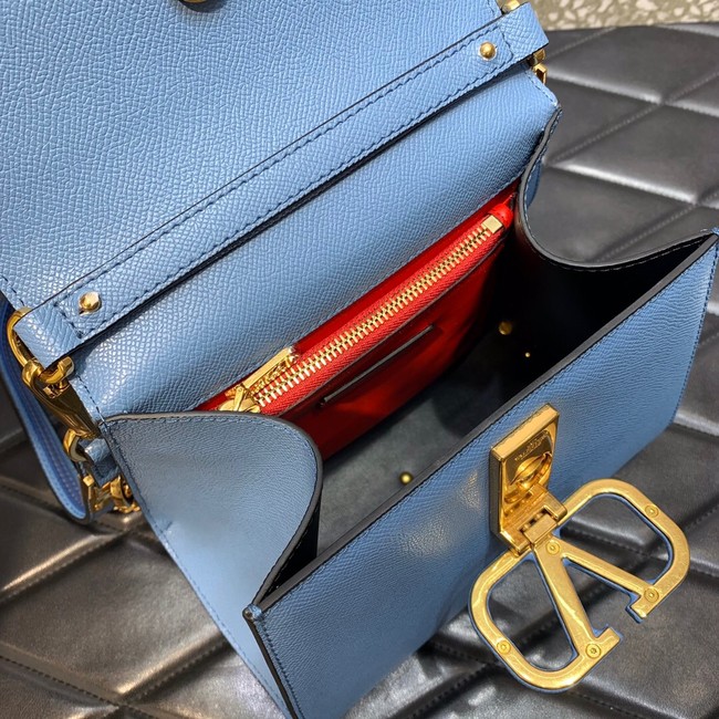 VALENTINO VSLING small Grain calf leather Shoulder bag WB0F53 blue