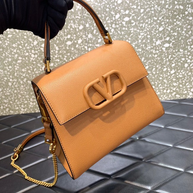 VALENTINO VSLING small Grain calf leather Shoulder bag WB0F53 brown