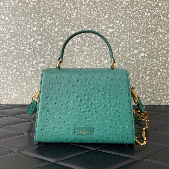 VALENTINO VSLING small Ostrich pattern Shoulder bag WB0F53 green