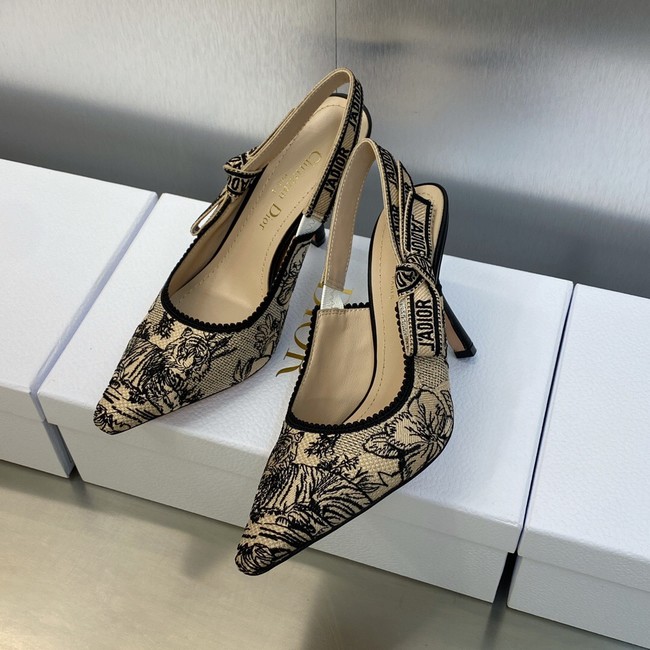 JADIOR SLINGBACK PUMP Embroidered Cotton 93526-5