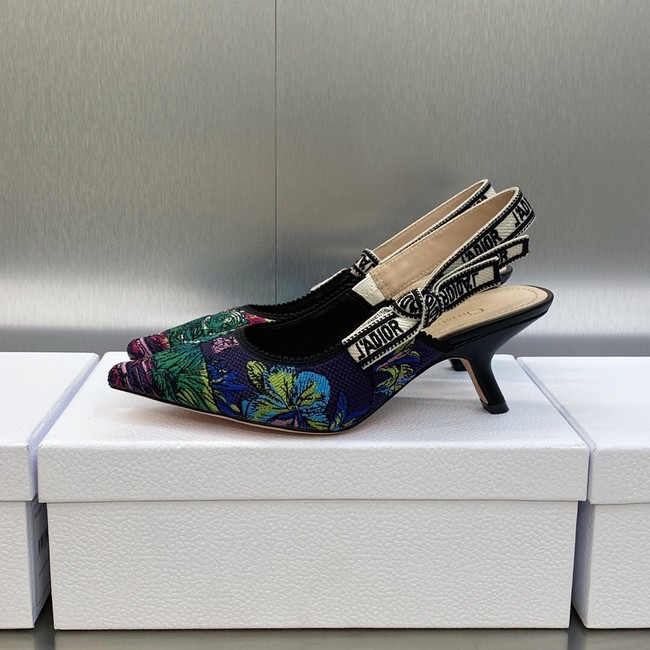 JADIOR SLINGBACK PUMP Embroidered Cotton 93531-1