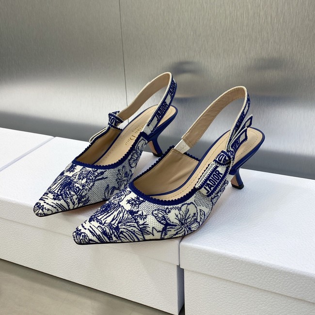 JADIOR SLINGBACK PUMP Embroidered Cotton 93531-2