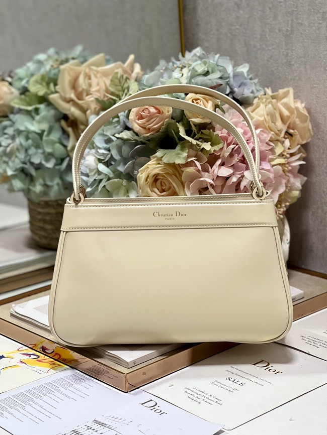 MEDIUM DIOR KEY BAG Dusty Ivory Box Calfskin M1843OBEQ