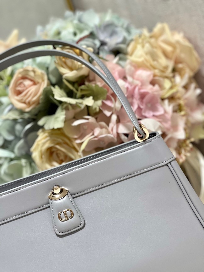 MEDIUM DIOR KEY BAG gray Box Calfskin M1843OBEQ