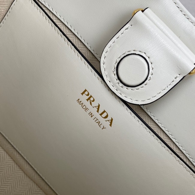 Prada Leather weave shoulder bag 1BC179 white