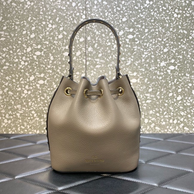 VALENTINO VLOGO SIGNATURE Lambskin nano Bucket Bag 0319 gray