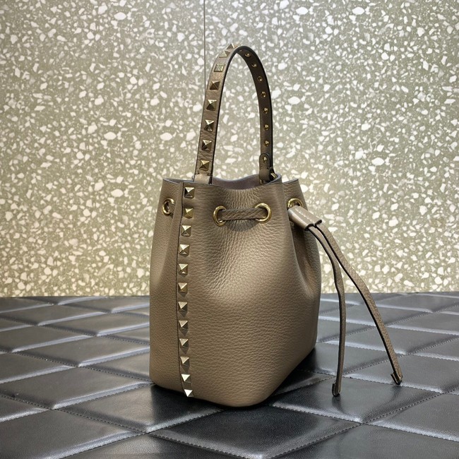 VALENTINO VLOGO SIGNATURE Lambskin nano Bucket Bag 0319 gray