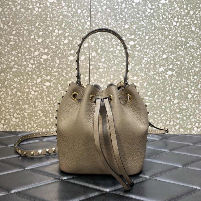 VALENTINO VLOGO SIGNATURE Lambskin nano Bucket Bag 0319 gray