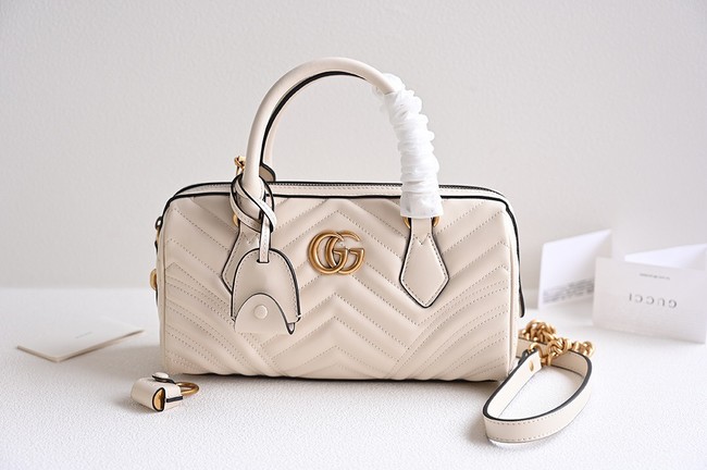 GUCCI GG MARMONT SMALL TOP HANDLE BAG 746319 white