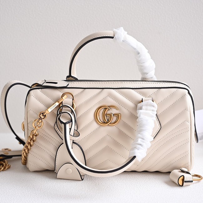 GUCCI GG MARMONT SMALL TOP HANDLE BAG 746319 white