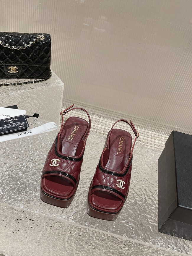 Chanel WOMENS SANDAL heel height 7.5CM 93562-3