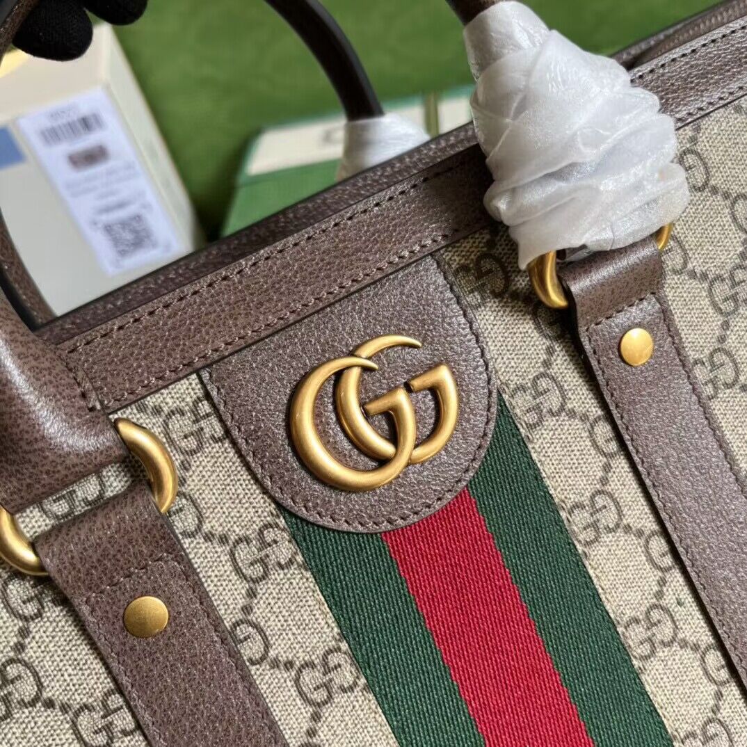 Gucci Ophidia GG Supreme Original Leather Bag 724665 Brown