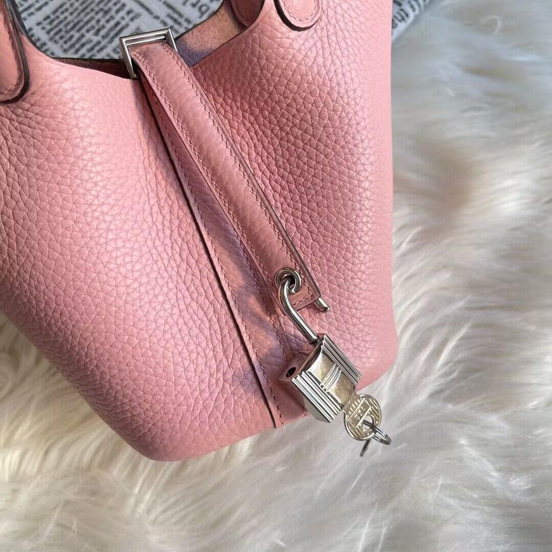 Hermes Mini Picotin 14 Lock Bags Original Togo Leather PL5302 Pink