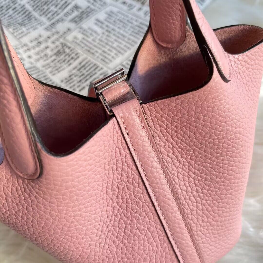 Hermes Mini Picotin 14 Lock Bags Original Togo Leather PL5302 Pink