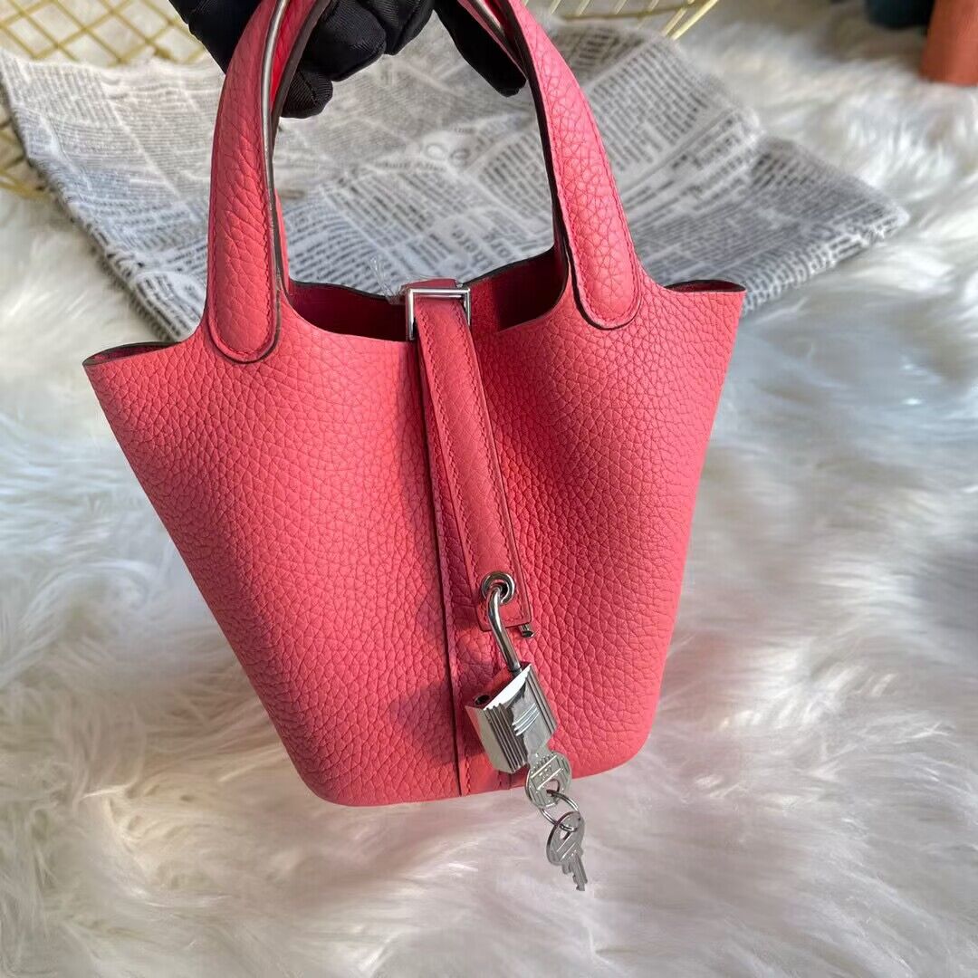 Hermes Mini Picotin 14 Lock Bags Original Togo Leather PL5302 Rose