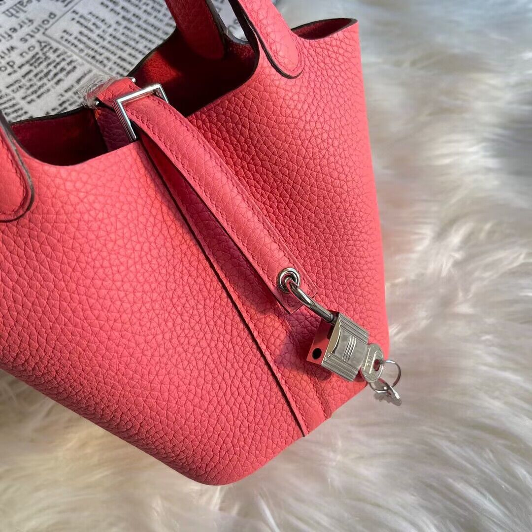 Hermes Mini Picotin 14 Lock Bags Original Togo Leather PL5302 Rose