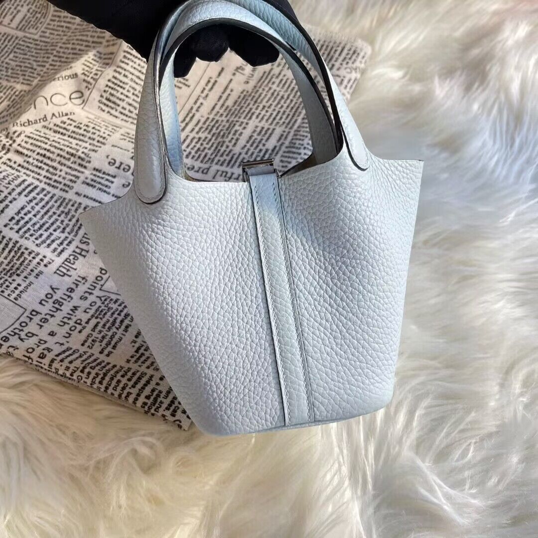 Hermes Mini Picotin 14 Lock Bags Original Togo Leather PL5302 White