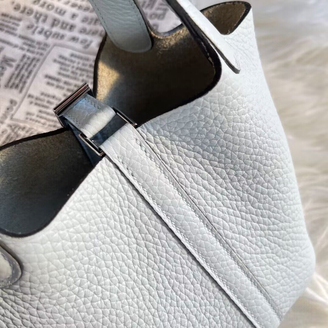 Hermes Mini Picotin 14 Lock Bags Original Togo Leather PL5302 White
