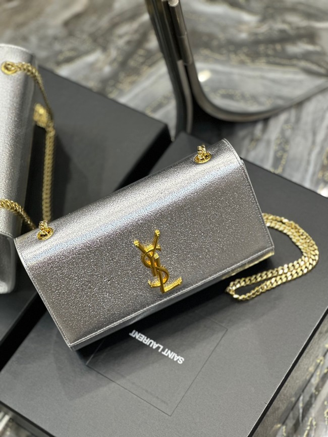 SAINT LAURENT KATE CHAIN WALLET 742833 Silver