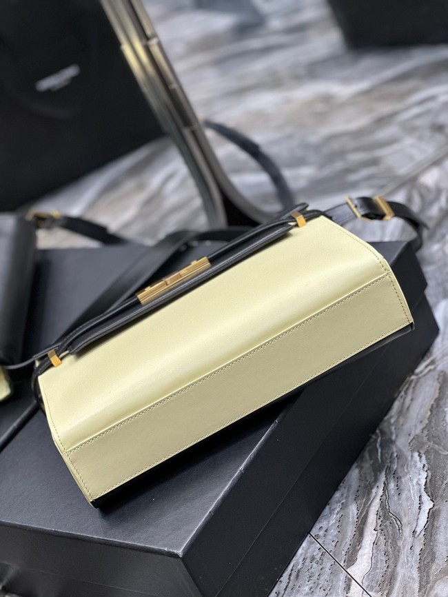 SAINT LAURENT MANHATTAN SHOULDER BAG IN SHINY LEATHER 579271 black&yellow