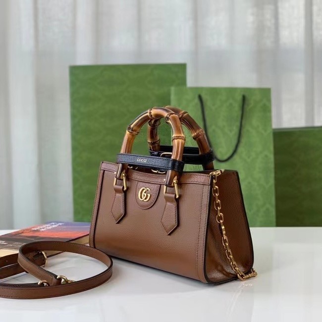 GUCCI DIANA SMALL SHOULDER BAG 735153 Brown