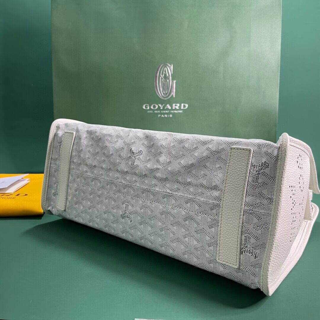 Goyard Hardy 2 Original Calfskin Leather Pet Bag 20299 White