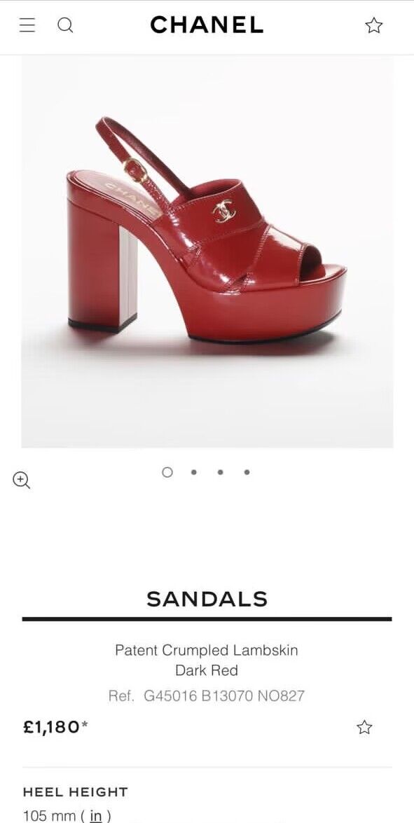 Chanel Patent Crumpled Lambskin WOMENS SANDAL heel height 105MM G45016