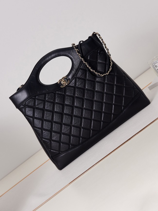 CHANEL 31 LARGE SHOPPING BAG AS1010 dark Black