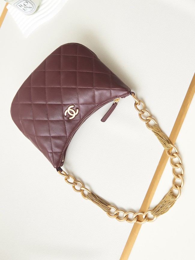 CHANEL HOBO HANDBAG AS4220 Wine