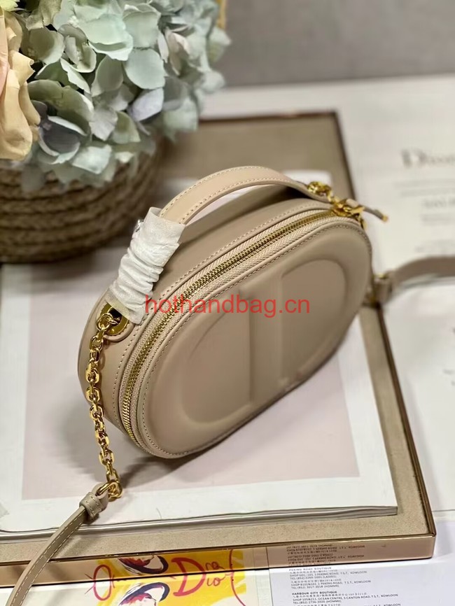 CD SIGNATURE OVAL CAMERA BAG Caramel Beige Calfskin with Embossed CD Signature S2201UMFV