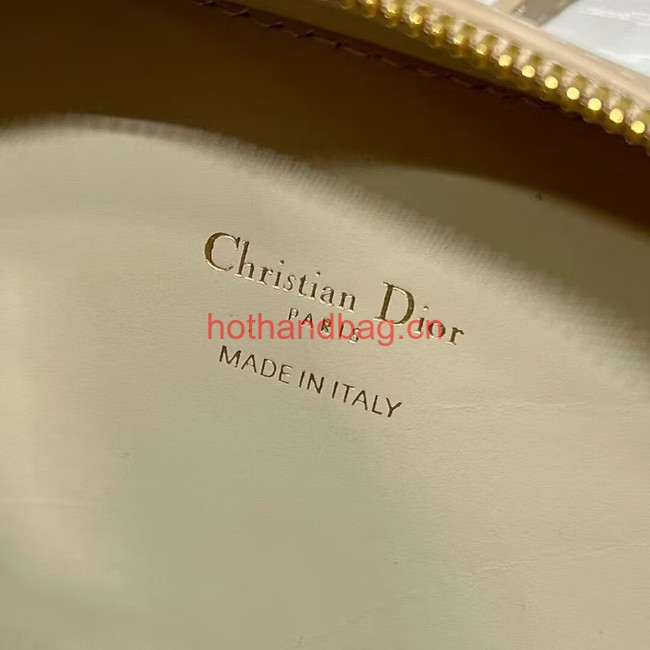 CD SIGNATURE OVAL CAMERA BAG Caramel Beige Calfskin with Embossed CD Signature S2201UMFV