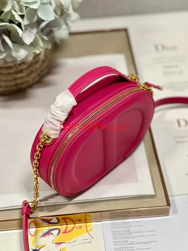 CD SIGNATURE OVAL CAMERA BAG Rani Pink Calfskin with Embossed CD Signature S2201UMFV