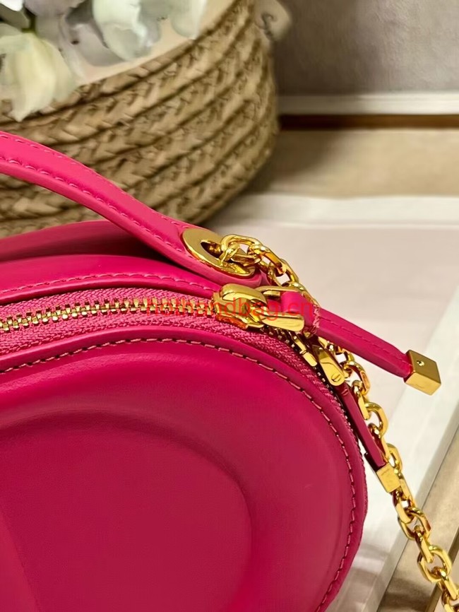 CD SIGNATURE OVAL CAMERA BAG Rani Pink Calfskin with Embossed CD Signature S2201UMFV