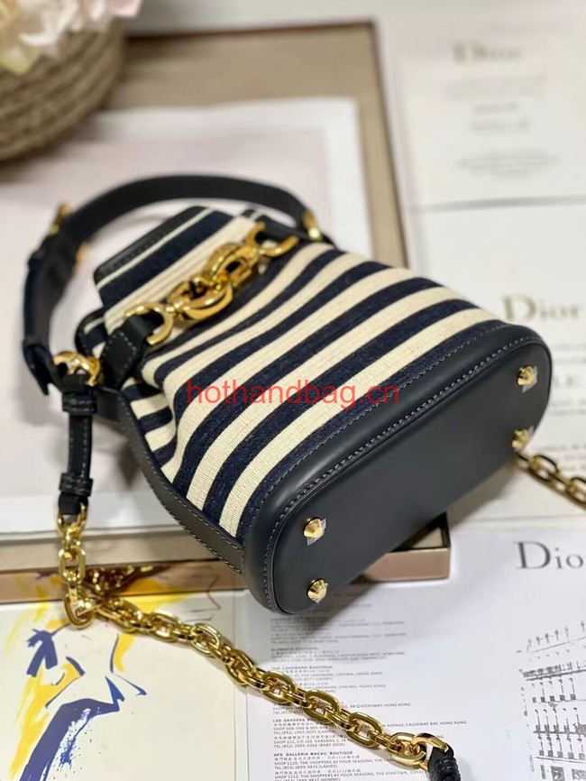 SMALL CEST DIOR BAG Mariniere Raffia M2272UB blue