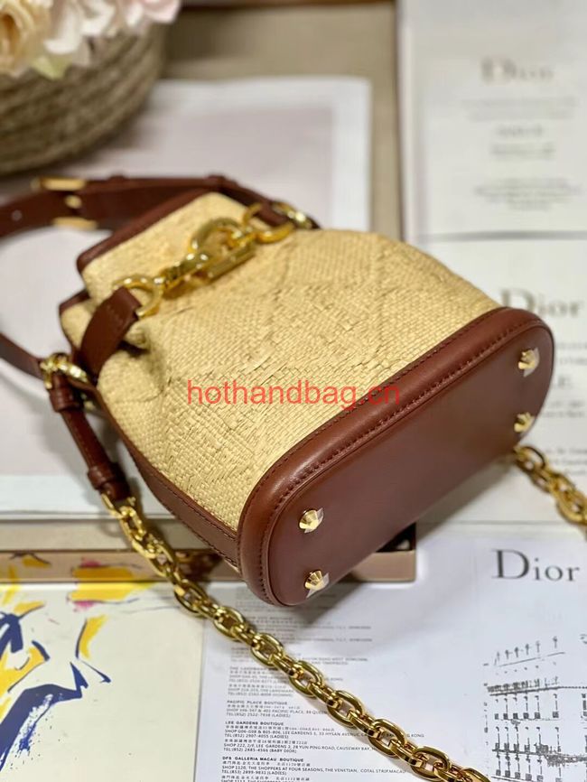 SMALL CEST DIOR BAG Natural Cannage Raffia M2272UB 