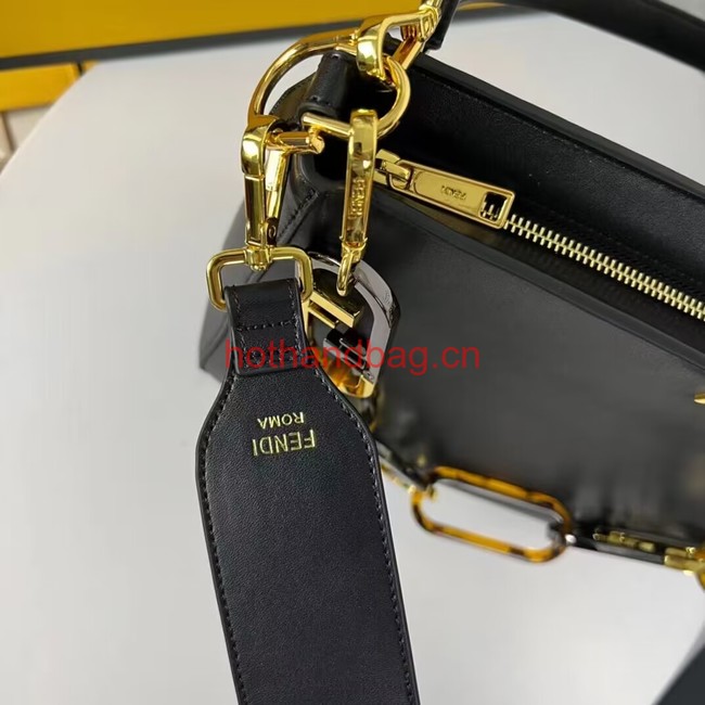 Fendi O Lock Zipper leather bag F1068 black