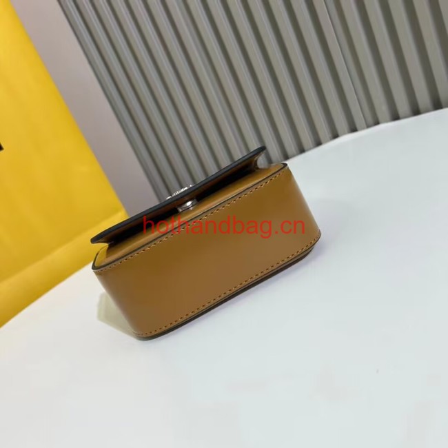 Fendi mini smooth leather bag F1089 brown